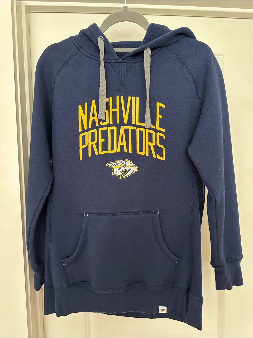 Fanatics Navy Nashville Predators Crewneck Hoodie with Yellow Logo